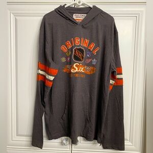 Vintage Hockey Size Large Old Time Hockey Original 6 Brown with Orange Hoodie